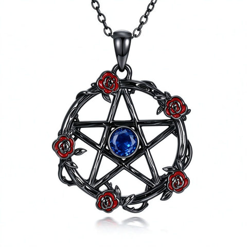 Sterling Silver Black Heart Skeleton Birthstone Necklace With Engraved Halloween Gift