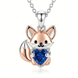 Sterling Silver 12 Month Birthstones Hedgehog Pug Fox Otter Pendant Necklace Gifts for  Birthday, Christmas, Graduation