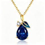 14K Gold Plated  Teardrop Birthstone Pendant Necklace Birthday Gifts for Women