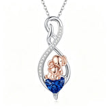 Sterling Silver 12 Month Birthstone Infinity Heart Animal Pendant Necklace Christmas Birthday Jewelry Gift