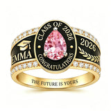 Sterling Silver Personalized Birthstone Class Ring Graduation Gifts for Women