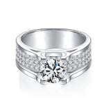 10K Gold 14K Gold 18K Gold Round Shaped Moissanite Couple & Round Ring for Men