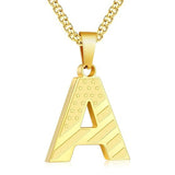 14K Gold Plated American Flag Initial Pendant Necklace for Men