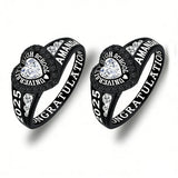 Copper Personalized Birthstone Engraved Class Rings for Women, College Senior High School Ring