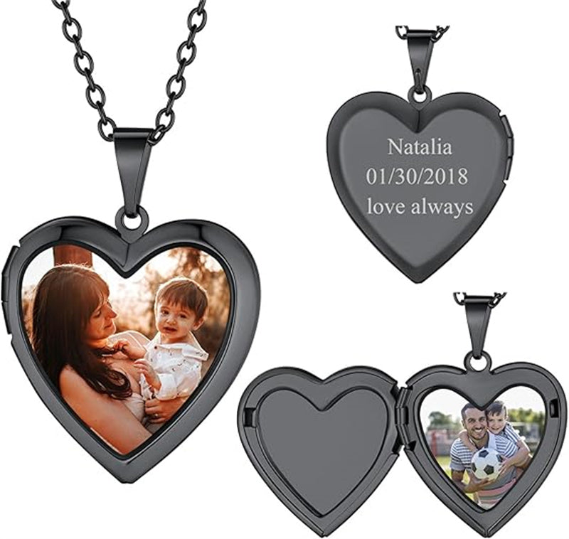 Copper Personalized Photo Heart Pendant Necklace