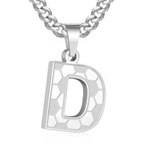 14K Gold Plated Soccer Initial Pendant Necklace for Men