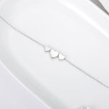 Hand Stamped Initial Anklet with Unique Triple Hearts Gift for her Wedding bridesmaids Mother's day Mother Valentine's Day