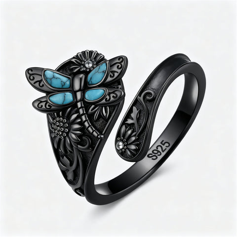 Sterling Silver Oxidized Dragonfly Butterfly Hummingbird Sea Turtle Anchor Cross Tree of Life Sunflower Spoon Ring