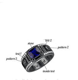 Sterling Silver Personalized Pattern Birthstone Engraved Class Graduation High School Ring for Men