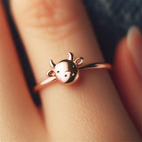 Sterling Silver Minimalist Cow Ring