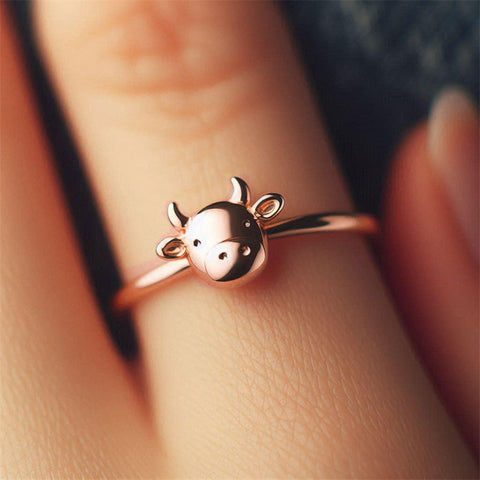 Sterling Silver Minimalist Cow Ring