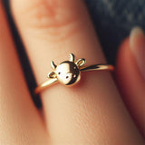 Sterling Silver Minimalist Cow Ring