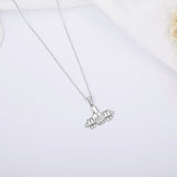 Sterling Silver Weightlifting Dumbell Necklace Barbell Fitness Gym Trainer Charm Pendant