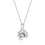 Natural 7*7mm Green Moss Agate Pendant 925 Sterling Sliver Necklace for Women Unique Wedding Gifts Fine Jewelry Healing