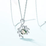 Natural 7*7mm Green Moss Agate Pendant 925 Sterling Sliver Necklace for Women Unique Wedding Gifts Fine Jewelry Healing
