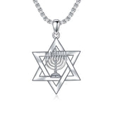 Star of David Necklace Sterling Silver Jewish Necklace for Men