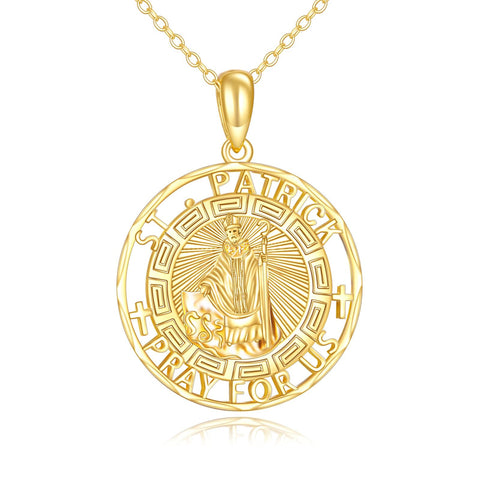 14K Gold St Christopher St Florian St Joseph St Jude St Michael St Patrick Pendant Necklace