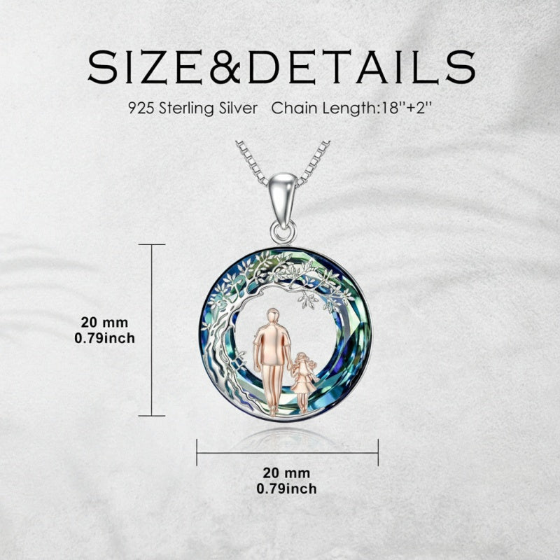 Sterling Silver  Crystal Tree of Life Mother Daughter Father Daughter Sisters Friends Pendant Necklace for Women