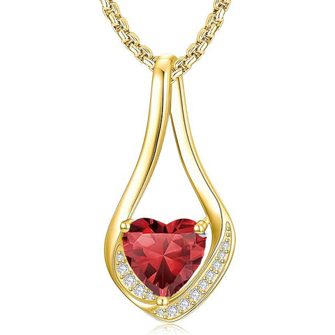 Sterling Silver 18K Yellow/White Gold Plated Forever Love Heart Infinity Pendant Necklace