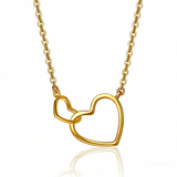 10K 14K 18K Solid Gold Heart Pendant Necklace Mothers Day Gift