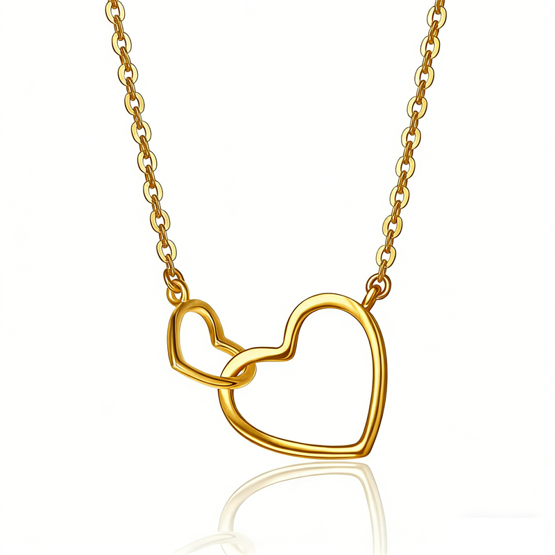 10K 14K 18K Solid Gold Heart Pendant Necklace Mothers Day Gift