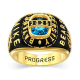 Sterling Silver Customized Birthstone High School Graduates Class Ring for Men