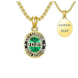 Sterling Silver Oval 2025 Graduation Necklace Personalized Text and Birthstone  Class Pendant Necklace