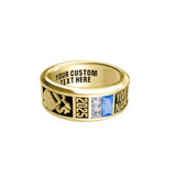 Sterling Silver Personalized 2 Birthstone Engraved 2025 Class Ring