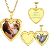 Copper Personalized Photo Heart Pendant Necklace