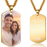 Stainless Steel  Personalized Photo Pendant Necklace for Men
