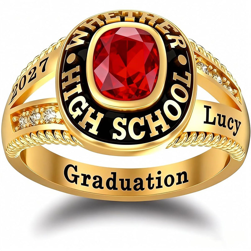 Sterling Silver Personalized Birthstone 2026 High School College Graduation Class Ring