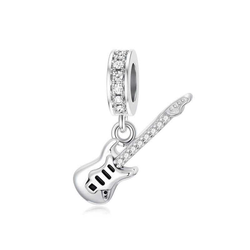 Sterling Silver Music Note Guitar  Piano  Violin  Drum Set Flute Harp Saxophone Charm Beads