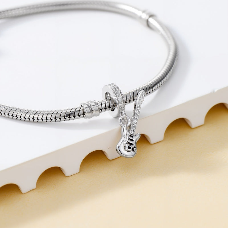 Sterling Silver Music Note Guitar  Piano  Violin  Drum Set Flute Harp Saxophone Charm Beads