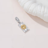 Sterling Silver Cubic Zirconia  Star Tarot Card Sun Tarot Card Charm Beads