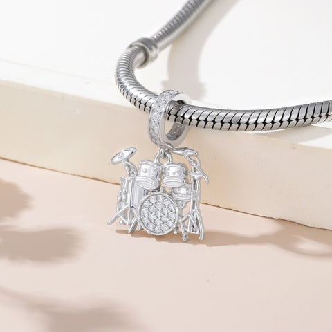 Sterling Silver Music Note Guitar  Piano  Violin  Drum Set Flute Harp Saxophone Charm Beads