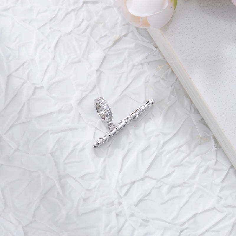 Sterling Silver Music Note Guitar  Piano  Violin  Drum Set Flute Harp Saxophone Charm Beads