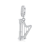 Sterling Silver Music Note Guitar  Piano  Violin  Drum Set Flute Harp Saxophone Charm Beads