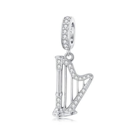 Sterling Silver Music Note Guitar  Piano  Violin  Drum Set Flute Harp Saxophone Charm Beads