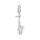 Sterling Silver Music Note Guitar  Piano  Violin  Drum Set Flute Harp Saxophone Charm Beads