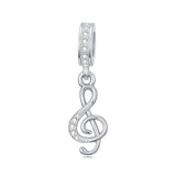 Sterling Silver Music Note Guitar  Piano  Violin  Drum Set Flute Harp Saxophone Charm Beads