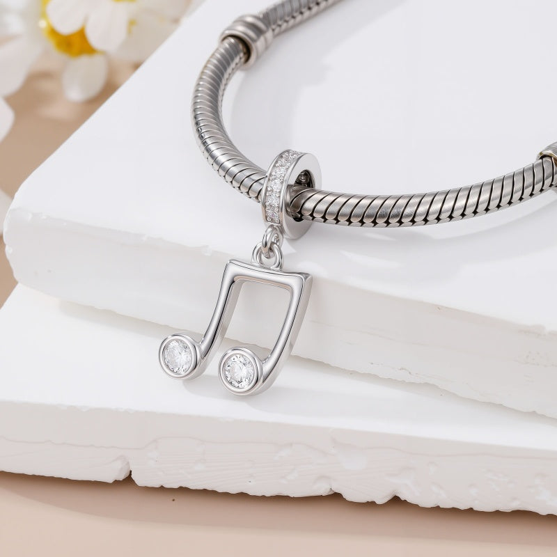 Sterling Silver Music Note Guitar  Piano  Violin  Drum Set Flute Harp Saxophone Charm Beads