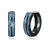 Sterling Silver Cross Celtic Knot Turquoise Hoop Earring for Men