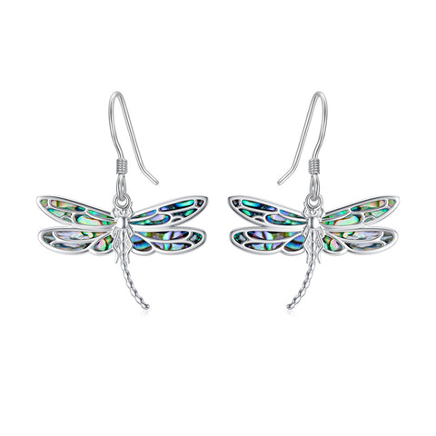 Sterling Silver Big Dragonflies Dangle  Earrings