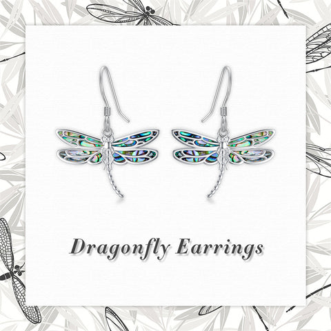 Sterling Silver Big Dragonflies Dangle  Earrings