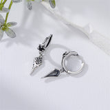 Sterling Silver Viking Raven Stud Dangle Earrings