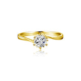 Sterling Silver Personalized Engraved Moissanite Engagement Wedding Ring