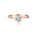 Sterling Silver Personalized Engraved Moissanite Engagement Wedding Ring