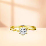 Sterling Silver Personalized Engraved Moissanite Engagement Wedding Ring