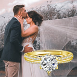 Sterling Silver Personalized Engraved Moissanite Engagement Wedding Ring
