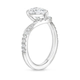 Sterling Silver Personalized Engraved Moissanite Engagement Wedding Ring